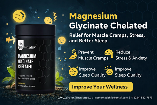 Magnesium Glycinate Chelated- The Solution for Muscle Cramps, Stress, and Sleep Issues