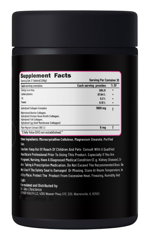 Hydrolyzed Collagen supplement facts 