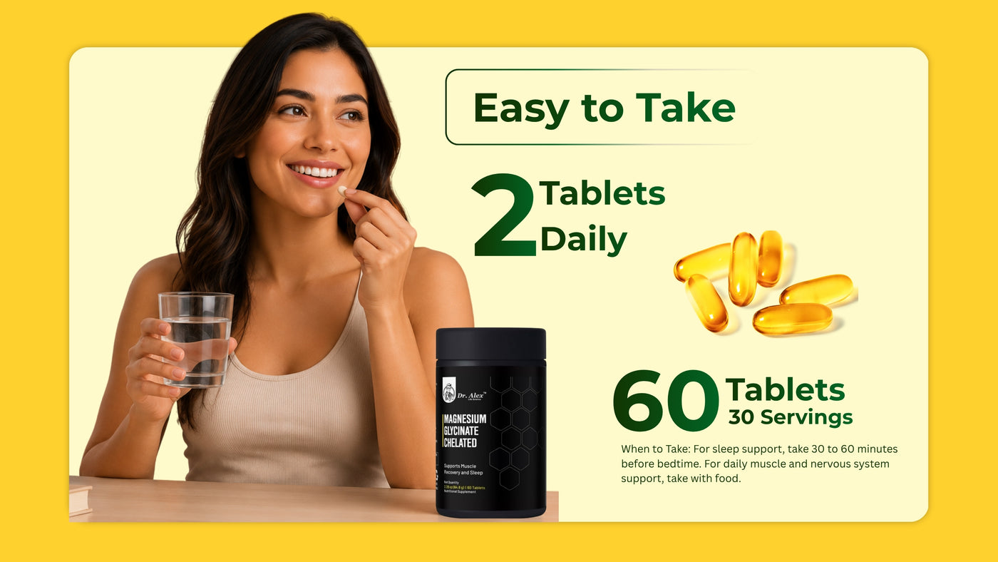 Daily Wellness Magnesium Glycinate | 60 Tablets | Daily Supplement Pack
